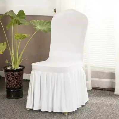 

100PCS/Lot Chair covers spandex Party Weddings Banquet polyester chair cover Hotel Home Decor wedding Cream Chair Covers