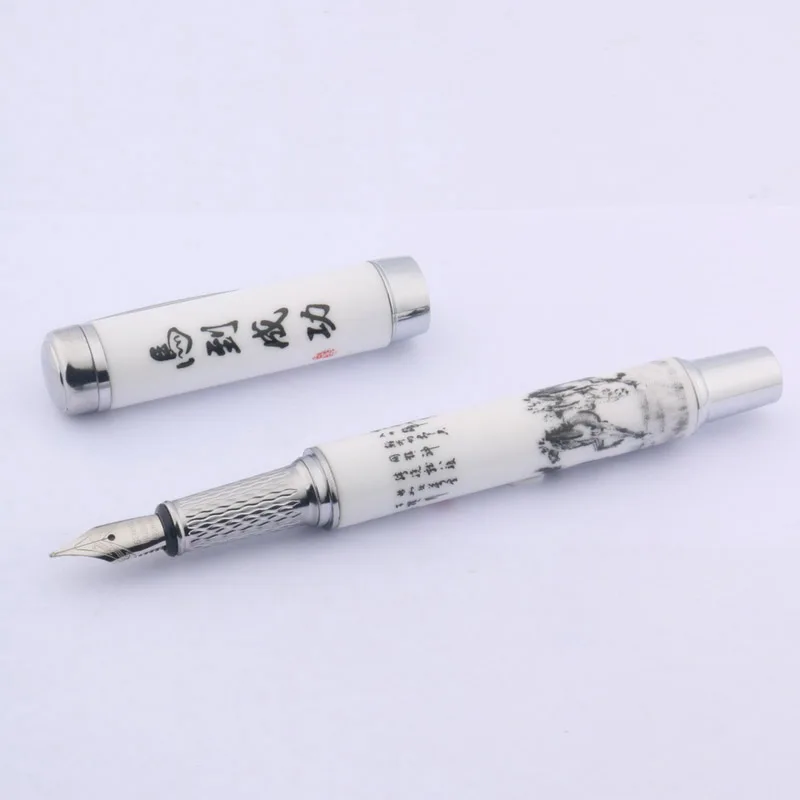 Chinese Painting Fountain Pen blue and White Porcelain With Horse to success Stationery Office school supplies Writing