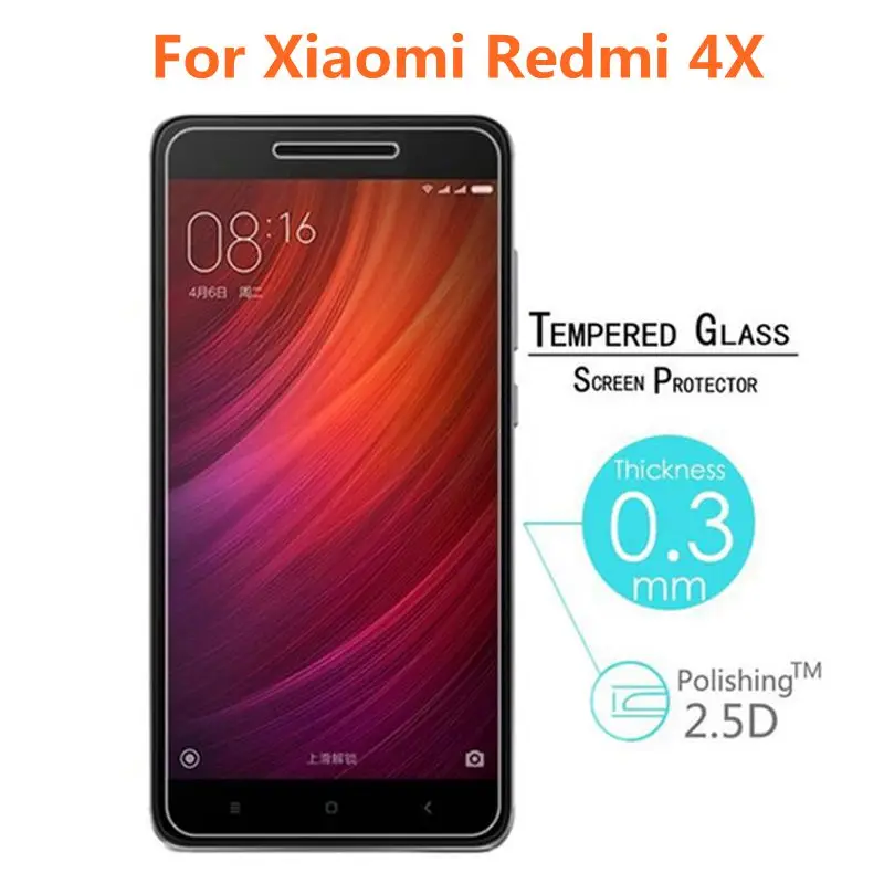 Tempered Glass For Xiaomi Redmi 4X Screen Protector Toughened protective film For Redmi 4X Glass