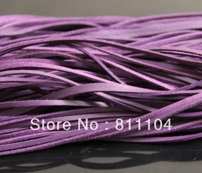 3mm Dark Purple ONE SIDE Flat Faux Suede Leather Lace Cord DIY Rope For DIY Fashion Bracelet Jewelry making Strap Cord Wholesale