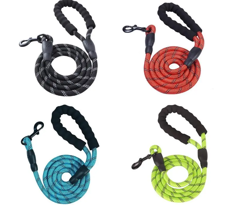 Nylon Pet Dog Lead Puppy Walking Running Slip Collar Rope Strap Training Leashes Reflective 150cm long Suits Medium Breed Dogs