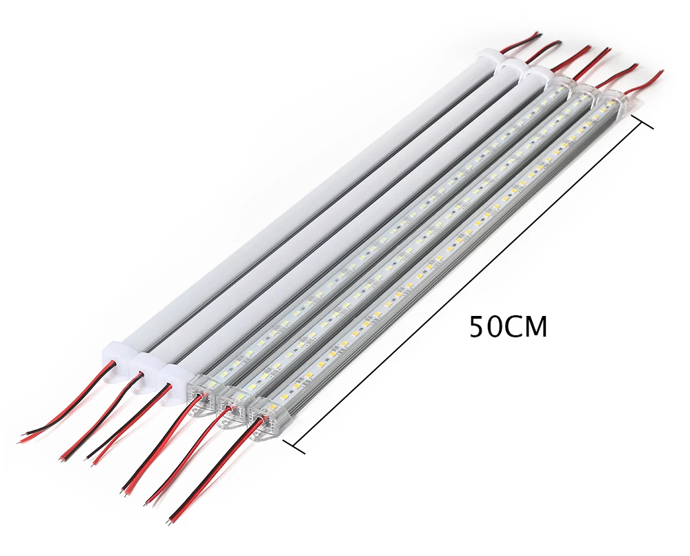 LED Bar światła DC12V 5630 5730 taśma LED biały zimny biały ciepły biały LED Tube z U Aluminium Shell + PC pokrywa 2 sztuk/partia