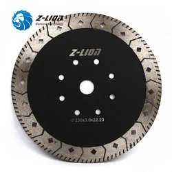 Hoja de sierra de diamante Z-LION, disco de corte multifunciÃģn de doble cara para piedra de granito, muela Turbo de 230mm, 9 pulgadas