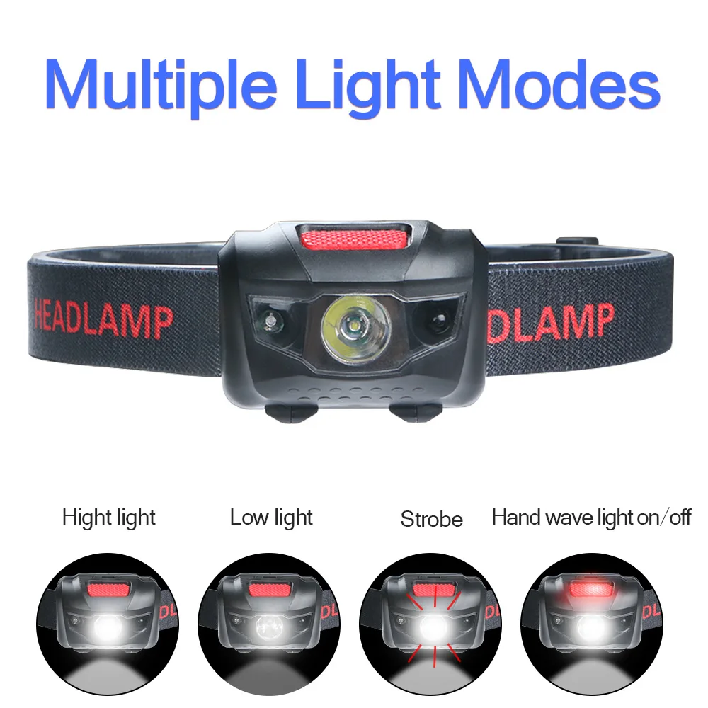 Q5 LED Headlamp Smart Sensor Headlamp Flashlight for Camping Hunting Hiking Running Walking Cycling Outdoors Light