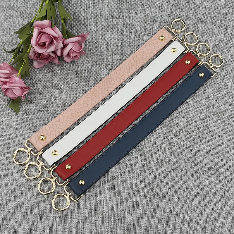 Fashion Replacement Serpentine Straps Colorful PU Leather Handbags Straps Handle Short Belt Accessories for Women Bags 40cm