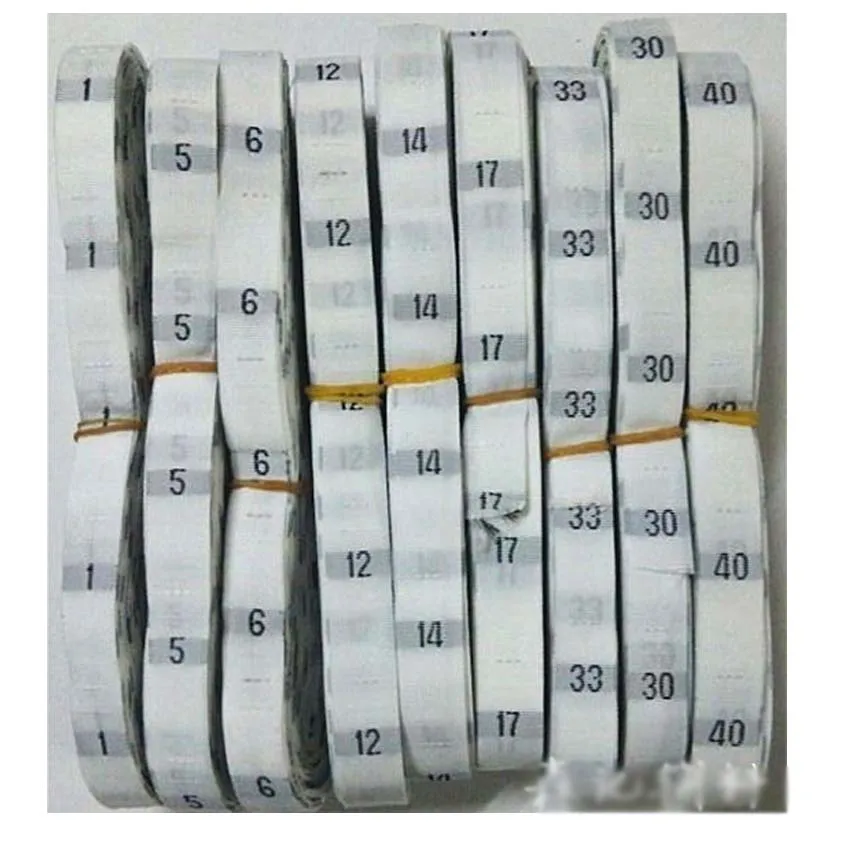 Roll Cheap Plain Weave Garment Labels Number Size 0-56 Fit for Suits Bags Sew Tags