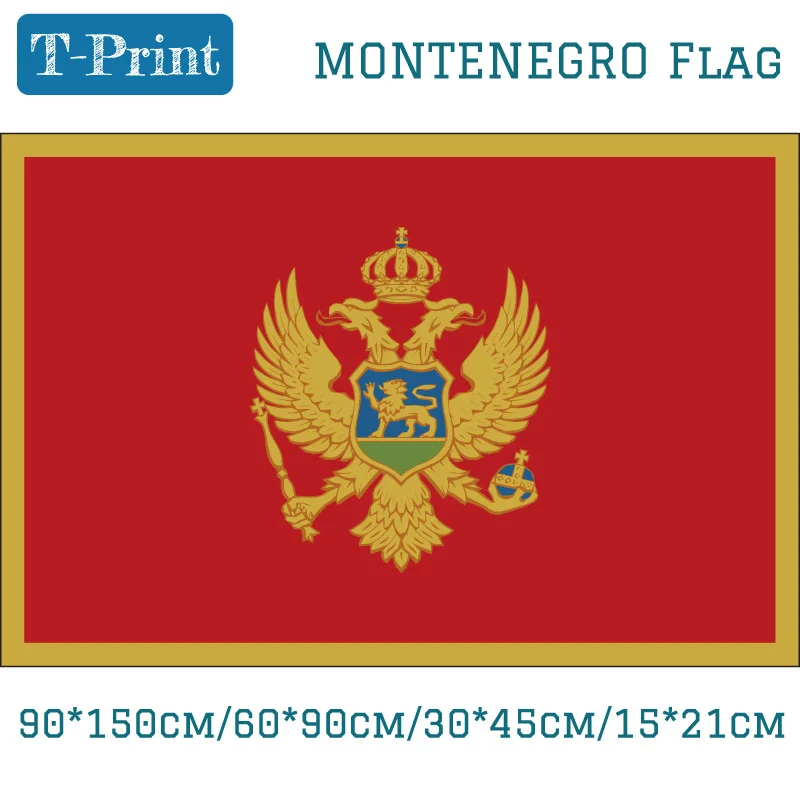 Montenegro National Flag 90*150cm/60*90cm/ /15*21cm 3ft*5ft Flag National Day