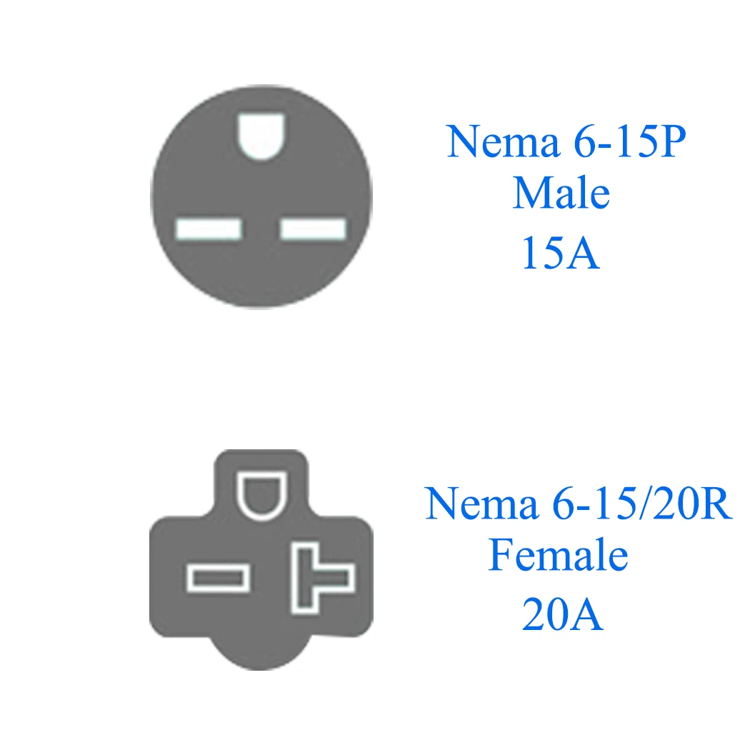 JORINDO Nema 6-15P Male to 6-15R/6-20R Comb Female AC Adapter, 15Amp 250V to 20Amp AC Power Adapter Converter connector