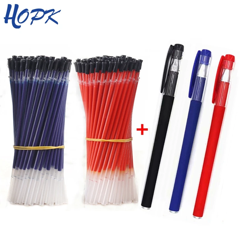 13pcs/Lot 0.38mm Office Gel Pen Refill Set Signature Pen Red Blue Black Ink Refill Rod for Handles School Supplies Stationery