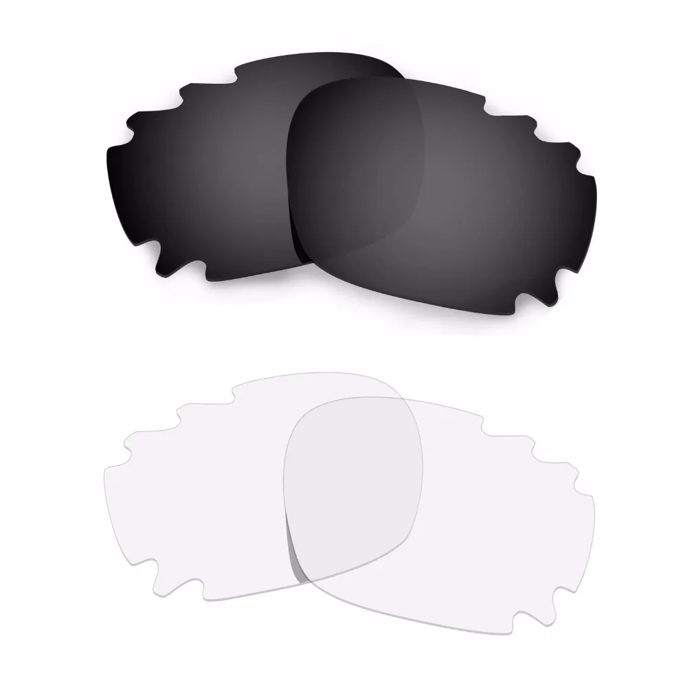 

HKUCO For Jawbone Vented Sunglasses Polarized Replacement Polarized Lenses Black /Transparent（Non-Polarized）2 Pairs