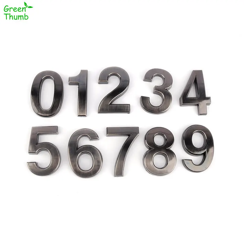 1pc Number Cards 0,1,2,3,4,5,6,7,8,9 Modern Grey Pasted House Number Apartment/Hotel/Car DIY Party Home Decoration