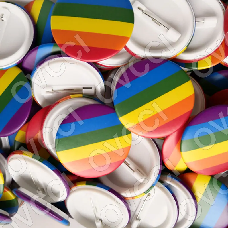 Transgender Pride Rainbow LGBT pins Gay Intersex Asexual Pride lapel pins Love is Bisexual Pansexual pins panromantic tin badge image 3