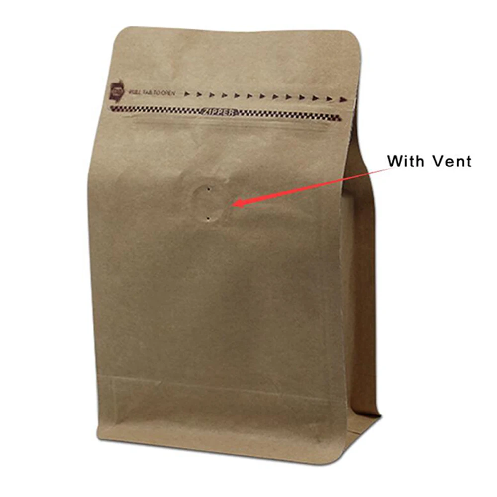 30Pcs/Lot Packaging Coffee Bags With Valve Zipper Stand Up Open Top Heat Seal Kraft Paper Aluminum Foil Composite Pack Pouch