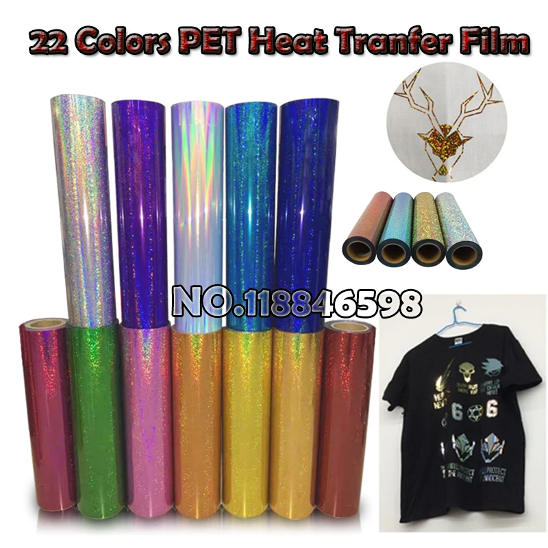 

Iron Transfer Pet Laser Heat Transfer Film 50cmx100cm/Lot for Cotton or Textile Material Shirt