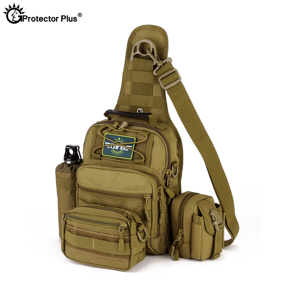 PROTECTOR PLUS Sport Camping Mann Taschen Militär Taktische Rucksack Außen Umhängetaschen Wandern Sling Brust Pack Angeln Tasche