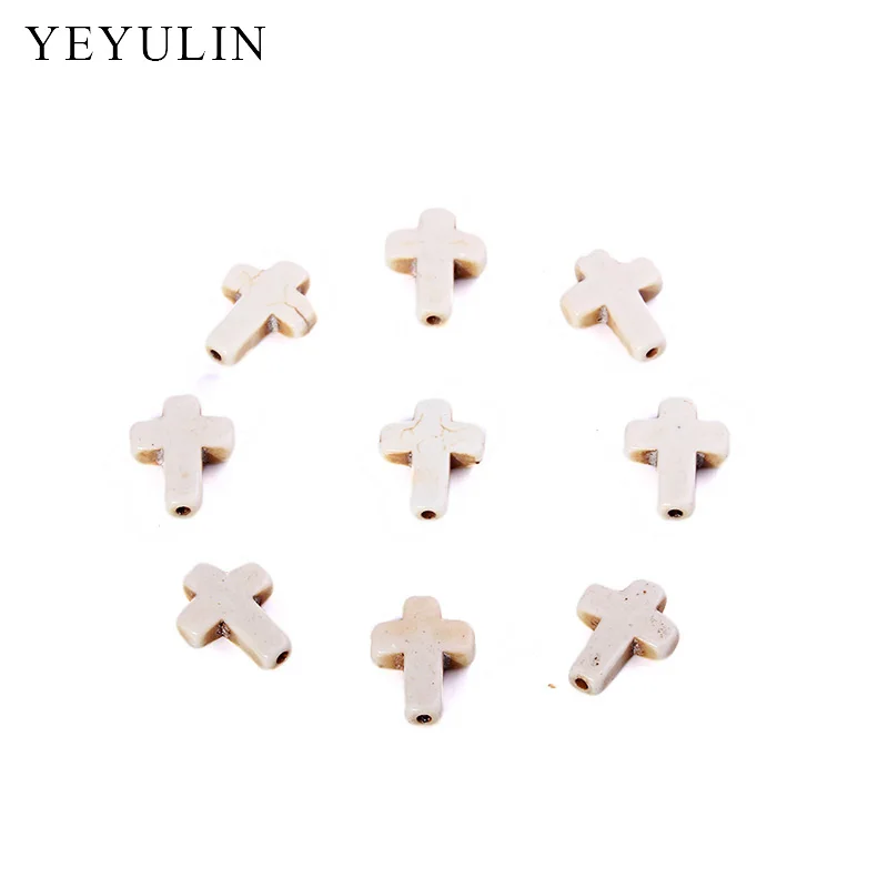 20pcs Colorful Natural Stone Cross Pendant Charms For Woman Necklace Bracelet DIY Jewelry Making 1.5*1.1cm