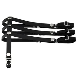 Fashion Black Genuine Leather Strapon Bondage Thigh Harness Sexy Garter Belt Suspender for Women Rock Pub Girl Body Jewelry Gift