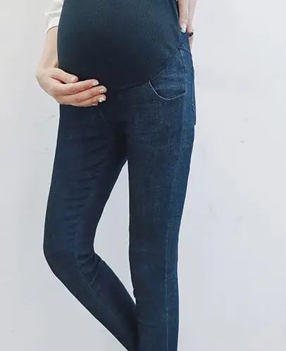 Winter thick warm fleece Elastic Waist 100% Cotton Maternity Jeans Pants For Pregnancy Clothes For Pregnant Women Legging