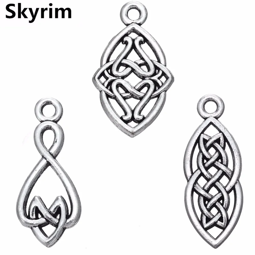 Skyrim 20Pcs/lot Handmade Jewelry Making DIY Vintage Pendant Religious Knot Series Charms Fit Bracelets&Necklace Findings