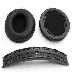 1 Pair Replacement Ear Pads with Headband Cushion for Beates Studio 1.0 Headphone White/Black