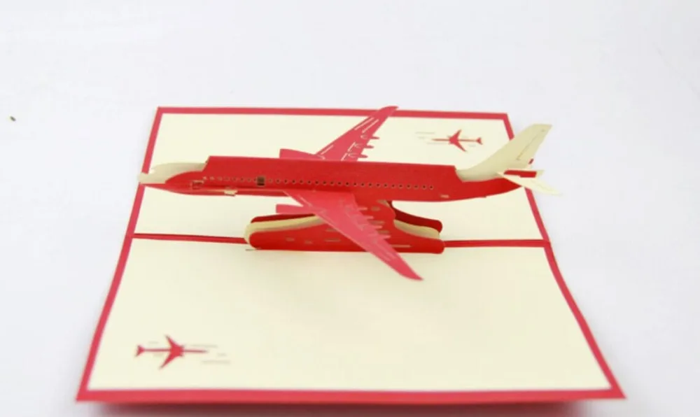 Airplane  pop up card /3D airpcraft  kirigami card/ handmade greeting cards gift for Everyone Free shipping