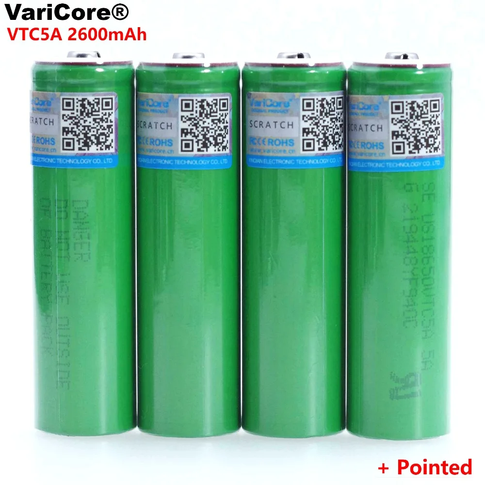 VariCore VTC5A 2600mAh 3.6V 18650 bateria litowa 30A rozładowanie dla Sony US18650VTC5 baterie + wskazał