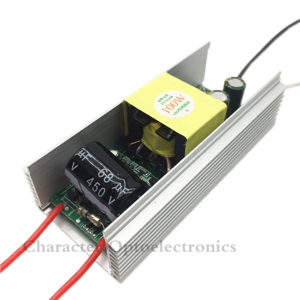 Luz LED blanca de alta potencia de 100W, 100 vatios, 6000K + enfriador del disipador de calor + controlador LED de 100W