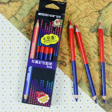 Red and blue pencils Double-ended pencil Design drawing marker color pencil art hand drawing special marker pen 12pcs