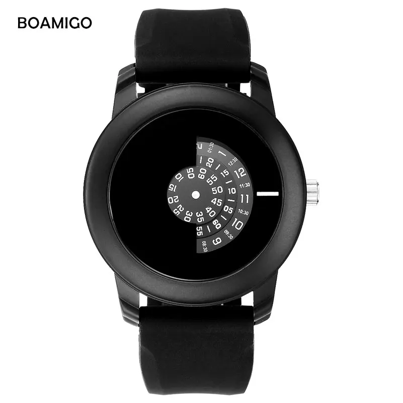 

BOAMIGO men watches Extremely simple quartz watch fashion casual rubber wristwatches 2017 creative gift clcok relogio masculino