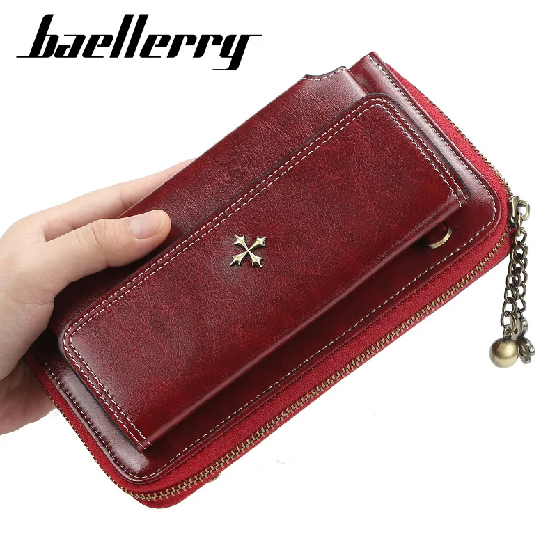 2022 Fashion Long Women Wallets Large Top Quality Vintage PU Leather Card Holder Female Purse Zipper Big Brand Wallet For Girl