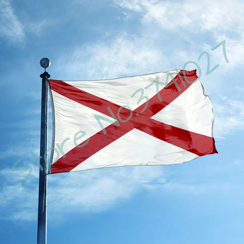 custom Alabama flag with any logo brand 90x150cm single side digital print banner flag with 2 grommet