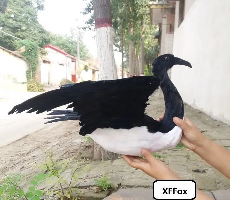 huge real life wings osprey model foam&feather simulation black osprey bird doll gift about 50x40cm xf0941