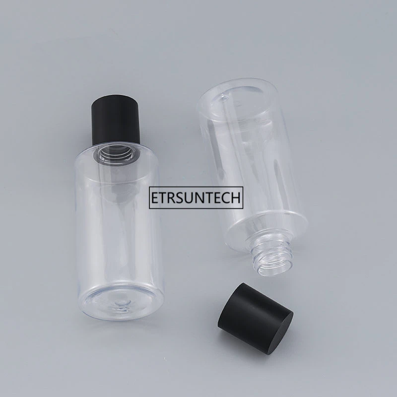 50pcs 150ml PET plastic bottle Cosmetic bottle Water bottle Pure dew bottle With Black Cap F3179