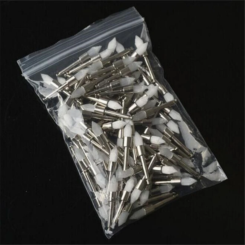 Dental Lab Materials Dentist Products Polishing Brush Polisher Prophy Rubber Cup Latch Nylon Pointed Tip  Bristles About 100pcs