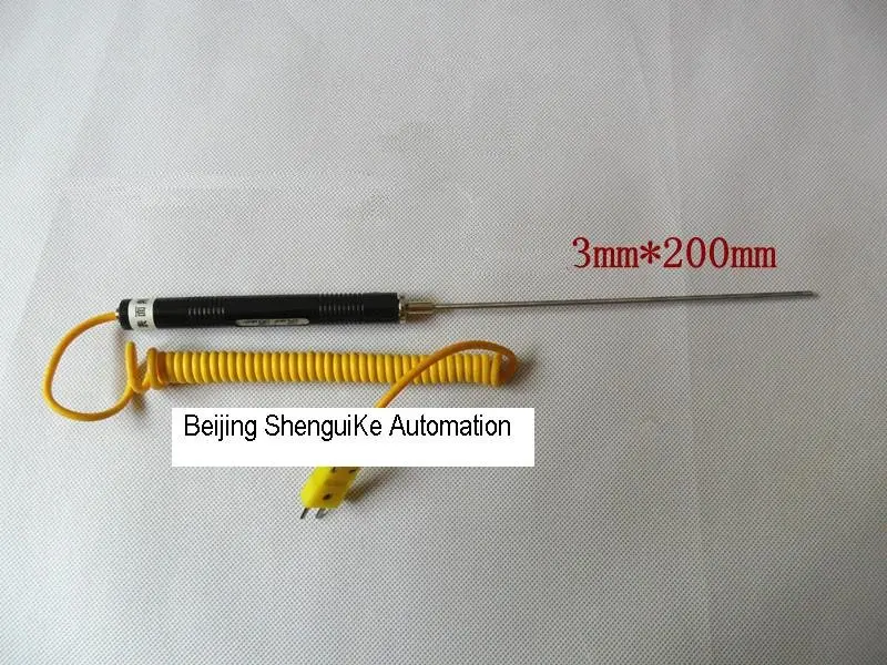 

Handle type thermocouple K Type with Spring Coil cable and Miniature connector free Shipping