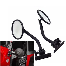 for Jeep Wrangler TJ JK JKU 1997-2018 Textured  circular Black 1 pair Door Off Side View Mirror Rectangular Mirrors