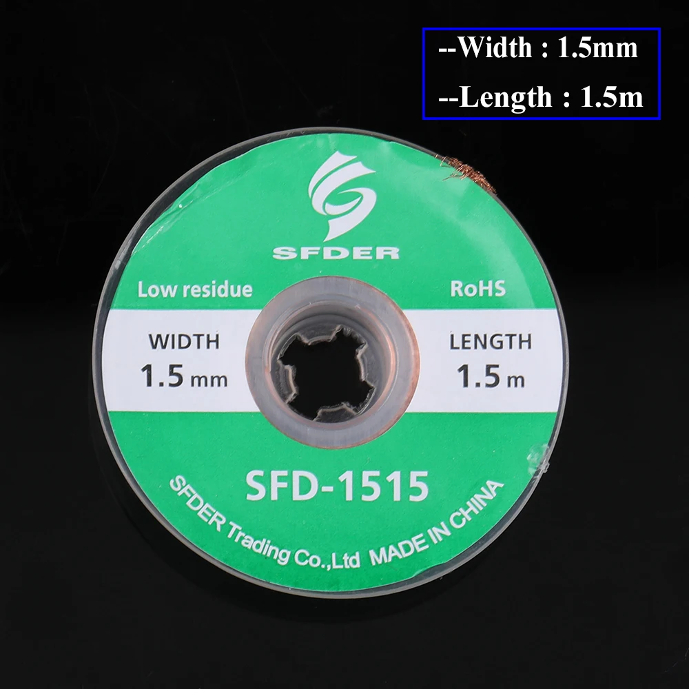 Desoldering Wire 1.5/2.0/2.5/3.0/3.5มม.ดีบุกดูด Desoldering Wick Solder Braid สำหรับ PCB ดีบุกลบเครื่องมือเชื่อม