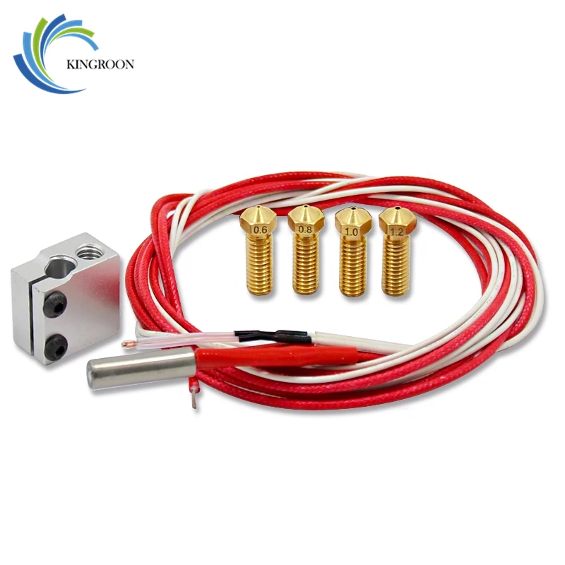 KINGROON Volcano Heat Block Cartridge Heater 12V 40W V5 V6 Nozzle Thermistor Sensor Hotend Set 3D Printer Parts 1.75mm Filament