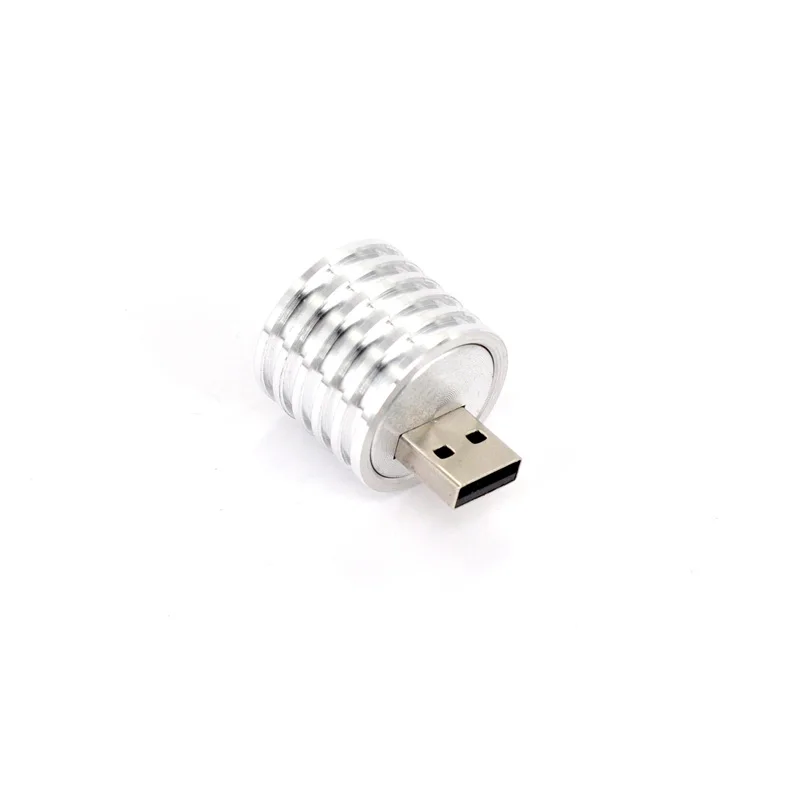 Support de lampe de poche USB, alimentation mobile, tête de lampe USB 3WLED éblouissante en alliage d'aluminium