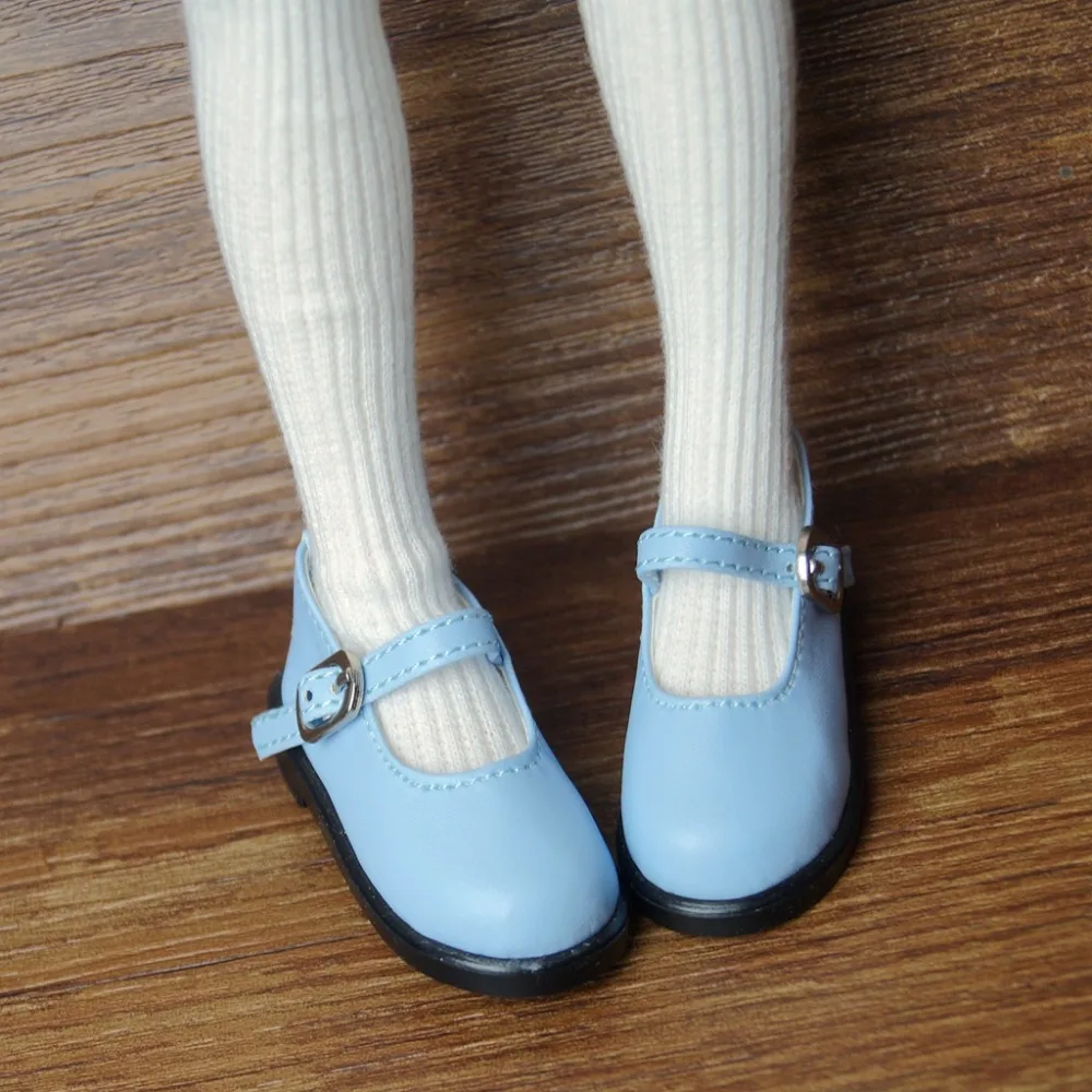 

BJD DOLL Blue Synthetic Leather Shoes Flats For 1/4 1/6 11" 27cm 17" 44cm Tall MSD YOSD DK DZ AOD Doll FREE SHIPPIN HEDUOEP