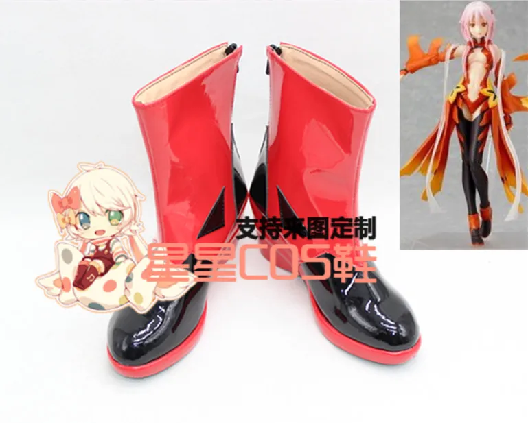 Guilty Crown Yuzuriha Inori Girls Party Cosplay Shoes Boots X002