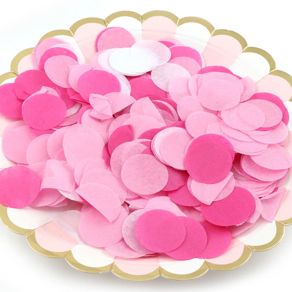 1000pcs/bag  paper Confetti Mix Color for wedding birthday party decoration round Tissue for clear balloons 2.5cm