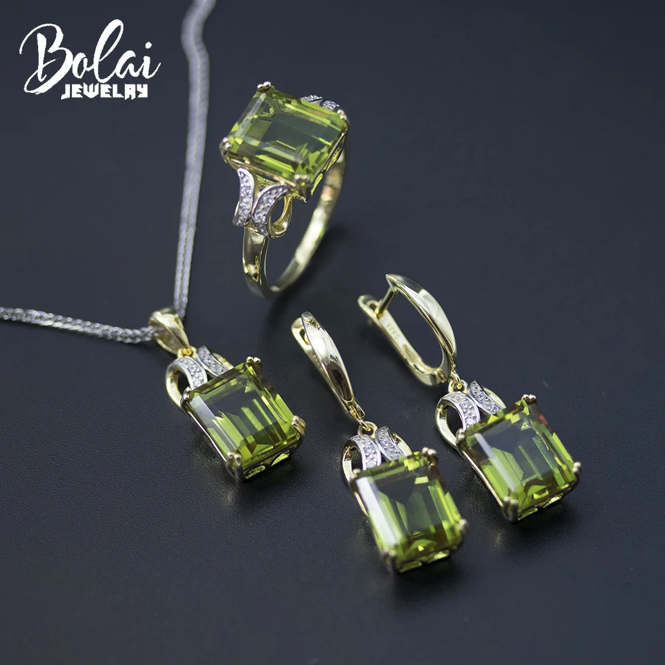 Bolai Nano Diaspore Jewelry Sets 925 Sterling Silver Color Changing Zultanite Ring Pendant Earrings For Women Gemstone Wedding