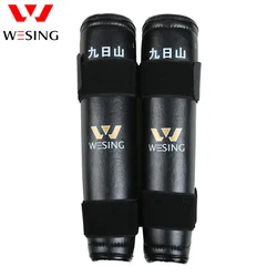 Wesing Shin Guards Leg Protective Gear Knee Pad Holder Straps Muay Thai Taekwondo Karate kickboxing Black Knee Support (Pair)