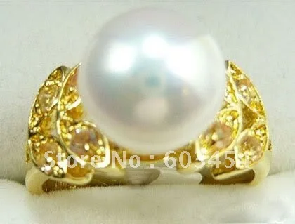 

Real White Freshwater Pearl 18KGP Ring size6.7.8.9