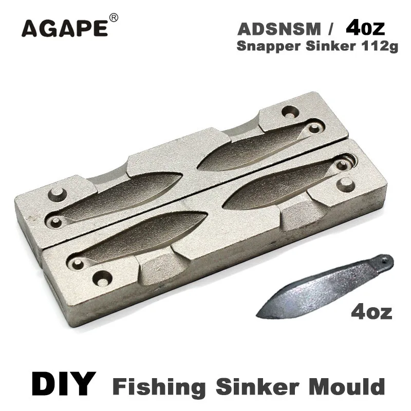 agape moldes de fundicao para snapper pesca molde chumbado faca voce mesmo adsnsm 4oz 112g cavidades 01