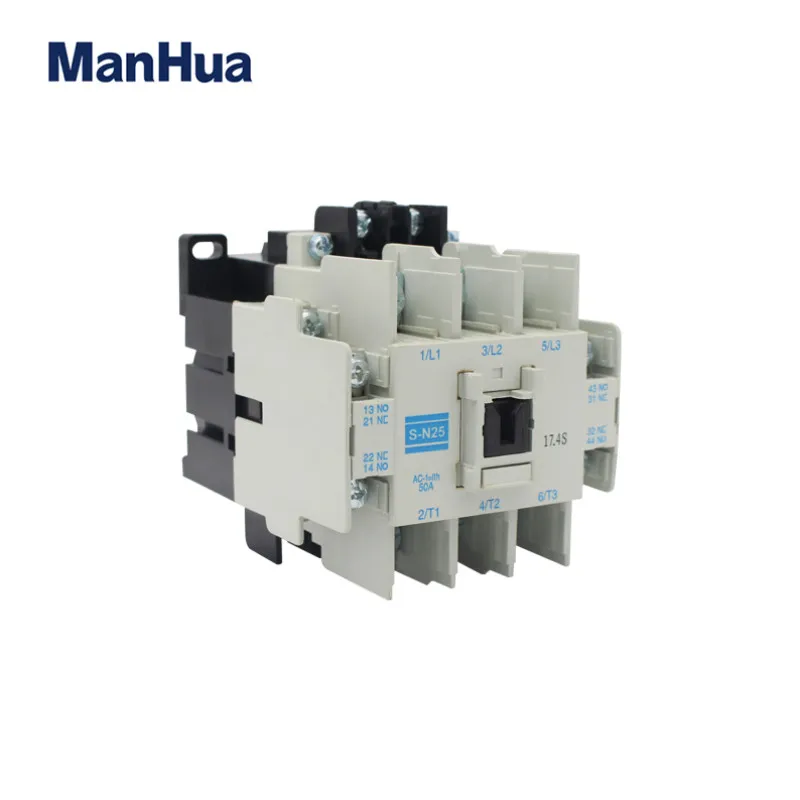 ManHua 220V-660V 25A Electric Magnetic AC Contactors S-N25  Three Phase 3 Pole Contactor