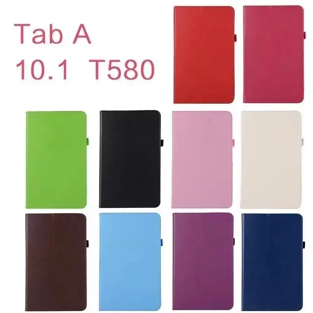 For Samsung Galaxy Tab A 10.1T580 Case Cover Litchi Pattern Book Flip Folio PU Leather for Samsung T580 T585 SM-T580 SM-T585+pen