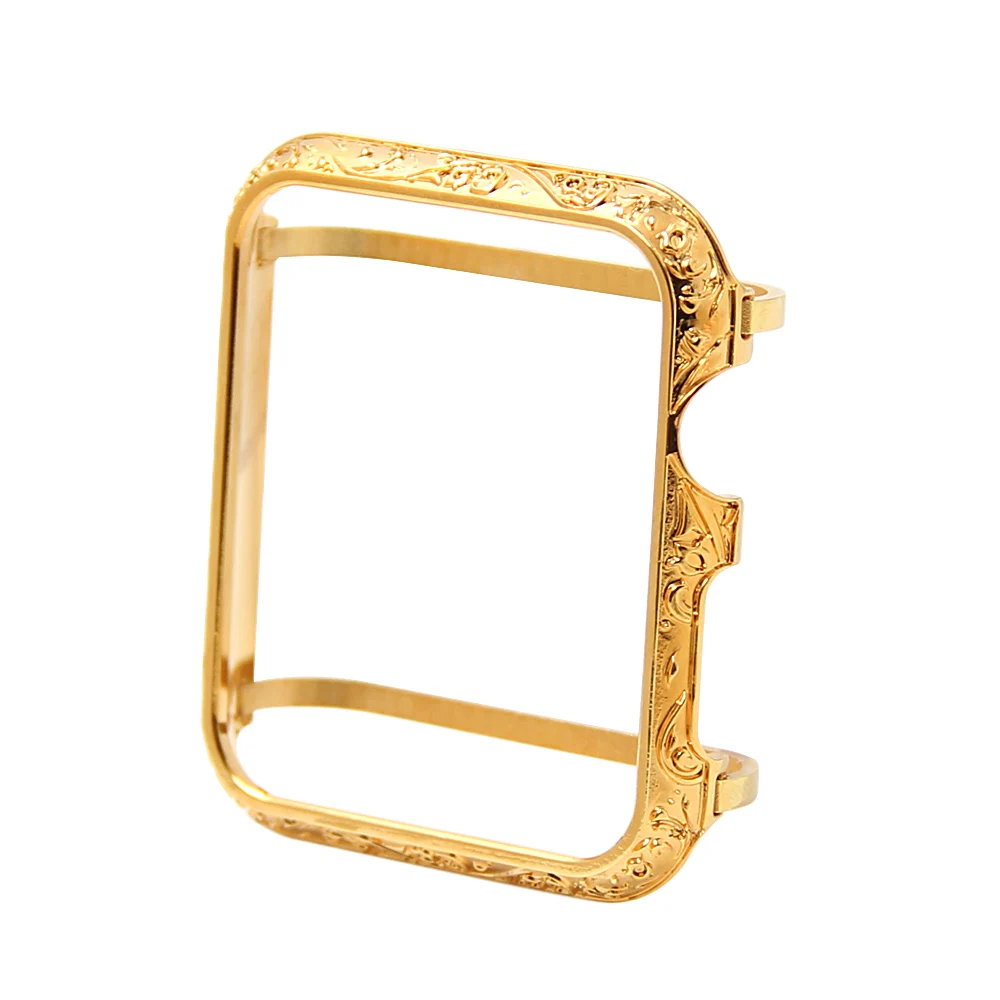 24kt Gold-plated Smart Watch Protector Metal Bezel Case Cover Compatible Watch 38mm 42mm Series 1/2 for Men/Women