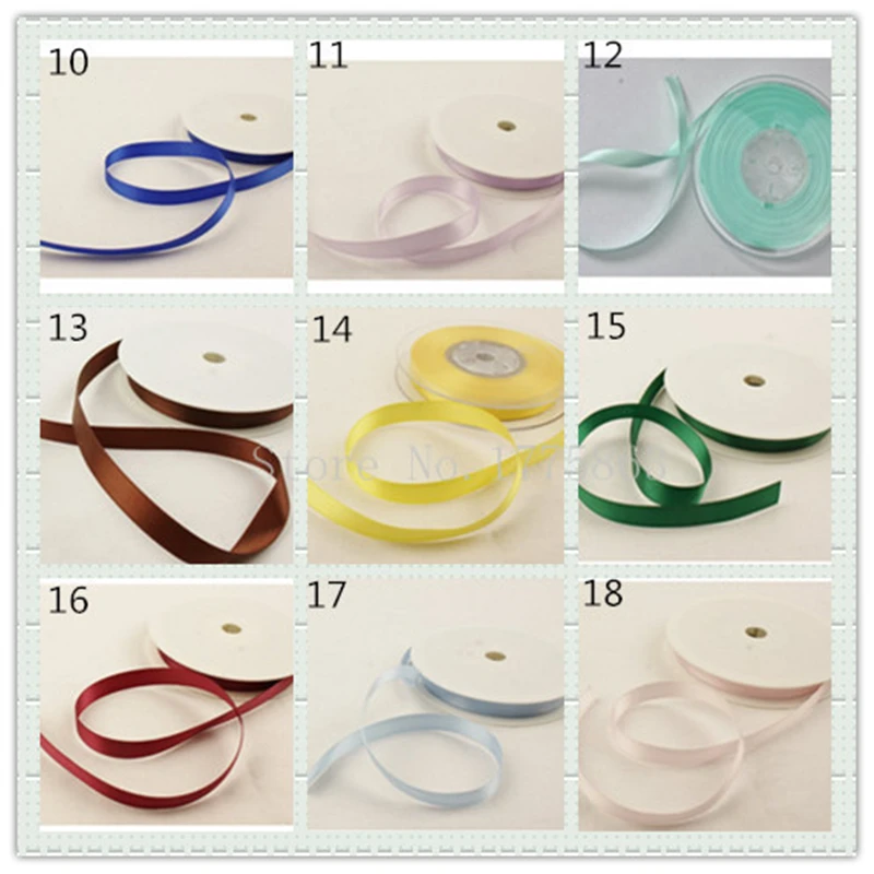 5M/Lot 10mm Double Faced Satin Ribbon For Wedding Birthday Party Gift Wrapping Christmas Halloween Festival DIY Crafts Ribbon